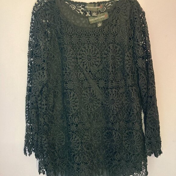 Collen Lopez Lace Top, EUC, Size L - Picture 8 of 12